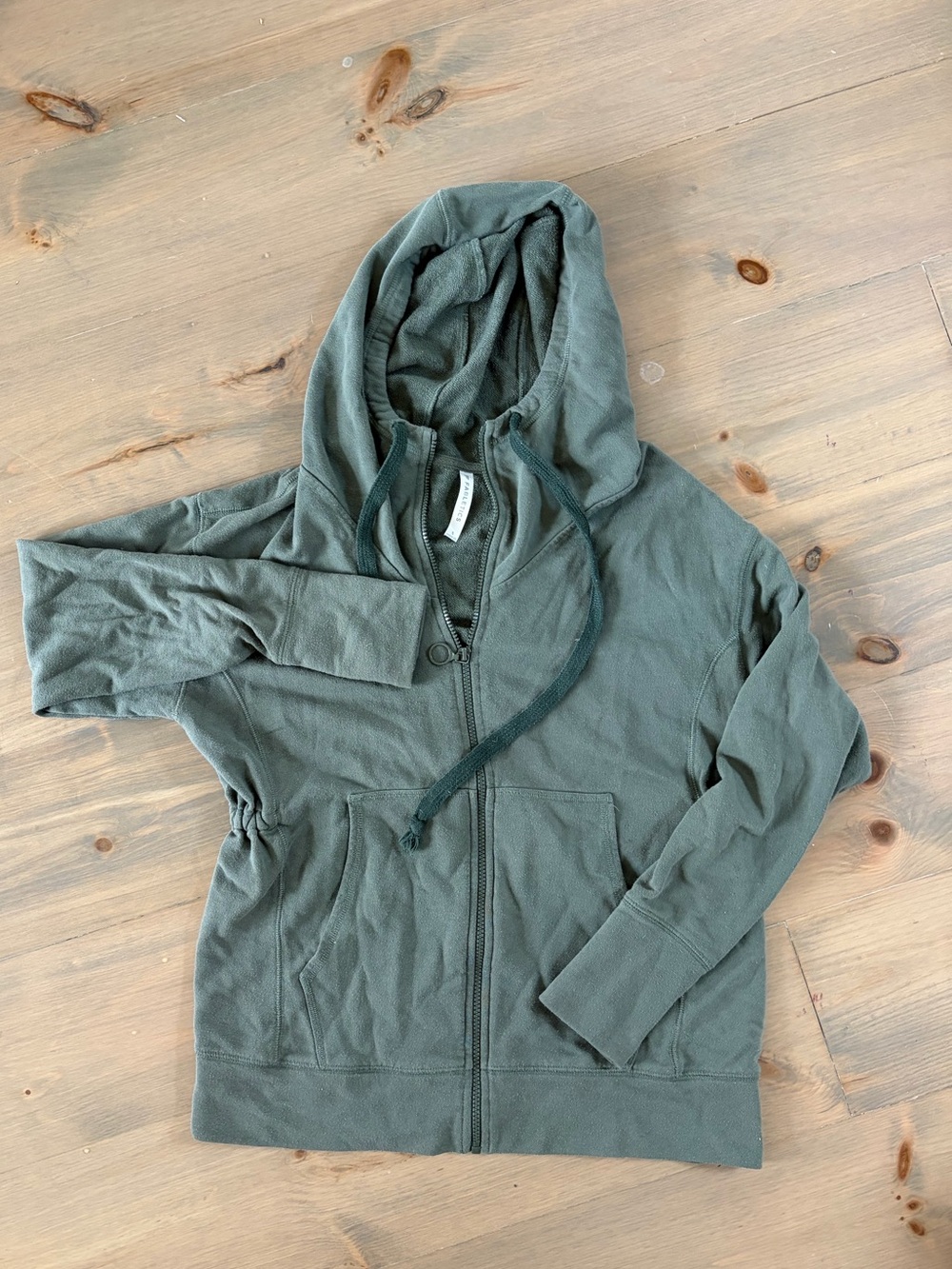 Fabletics Olive Green Cinch Waist Full Zip Hoodie Jacket Small